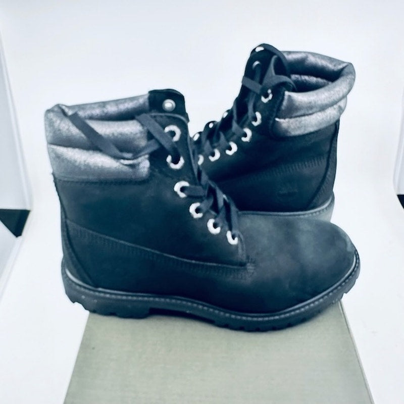 Timberland 6" Waterville Double Collar Combat Boots Black Womens Size 7.5