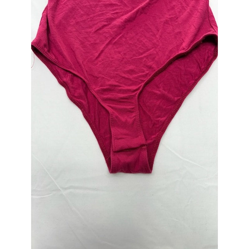 American Rag Cie Lace Trim V-Neck Bodysuit Persian Red Womens Juniors Sz XS