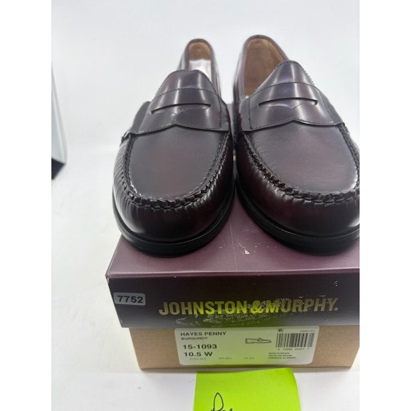 Johnston & Murphy Hayes Penny Loafer Shoes Leather Burgundy Mens Size 10.5 M