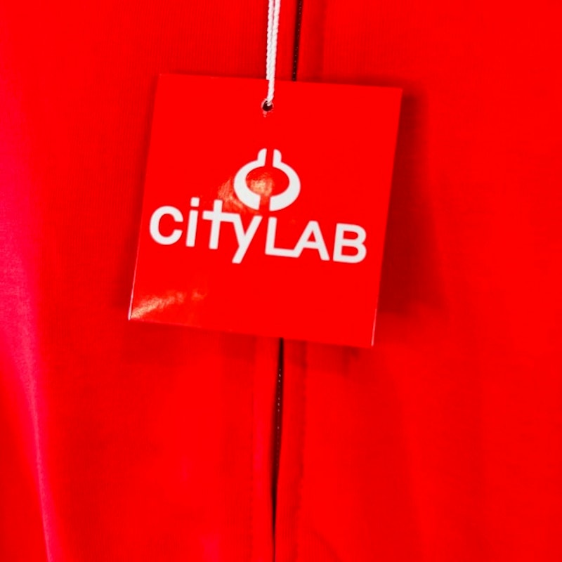 City Lab Zip Up Performance Fleece Track Jacket Zipper Pocket Red Womens Size XL