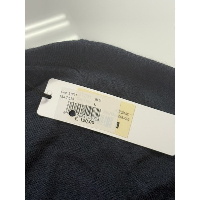SUN68 Maglia Turtleneck Sweater Blended Cashmere Pullover Navy Mens Size L