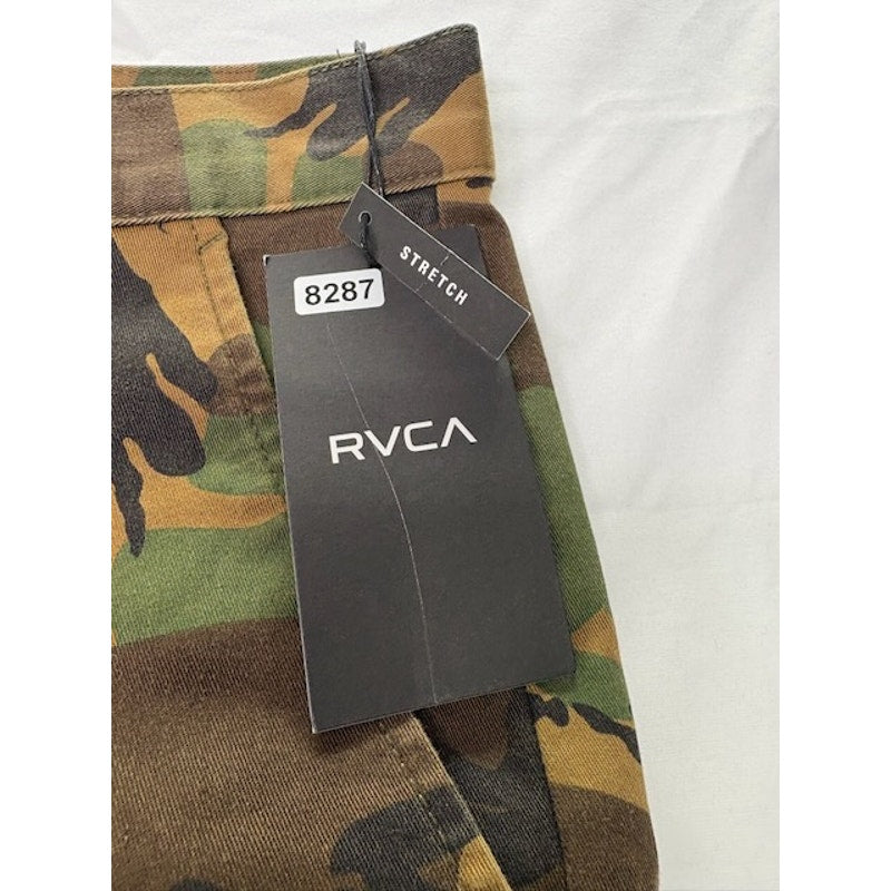 RVCA Weekend Stretch Shorts Mid Rise Camo M202NRWS Multicolor Mens Size 40