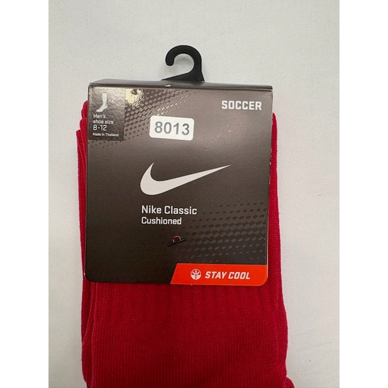2 Pairs Nike Dri-Fit Classic Cushioned Soccer Socks Red/White Mens Size 8-12