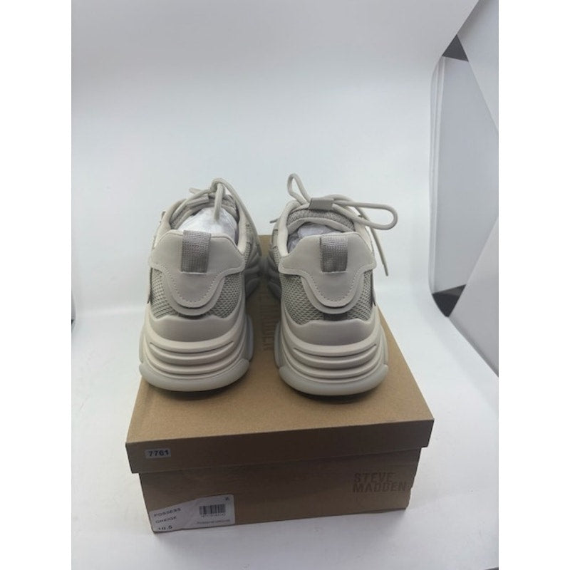 Steve Madden Possess Shoes Lace-Up Round Toe Sneakers Greige Mens 10.5 D
