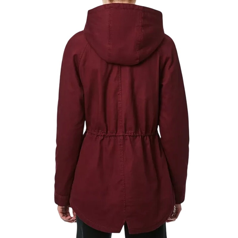 Collection B Hooded Anorak Jacket Twill Full-Zip Brick Junior Womens Size S