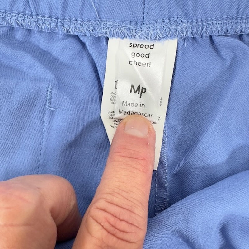 Wonder Tech Scrub Pants Drawstring Bootcut Relaxed Fit Blue Womens MP
