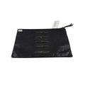 Lauren Merkin Leather Clutch Wristlet Gold Bar Detail Zip Handbag Black