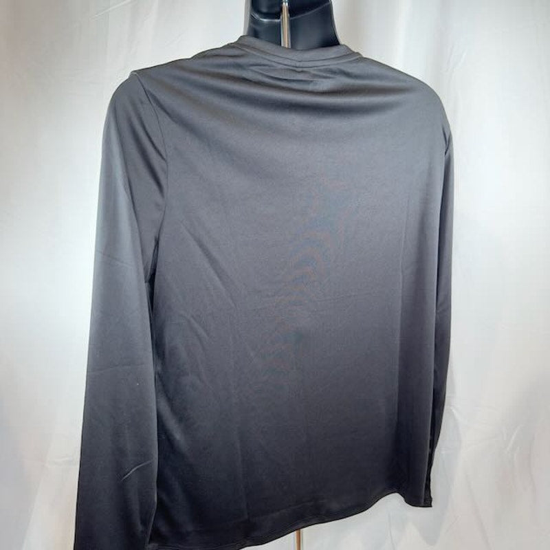 F&N Enterprise Fleece Long Sleeve T-Shirt Round Neck Pullover Black Mens Size S