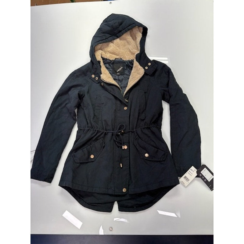 Collection B Lightweight Twill Hooded Anorak Jacket Graphite Womens Size S