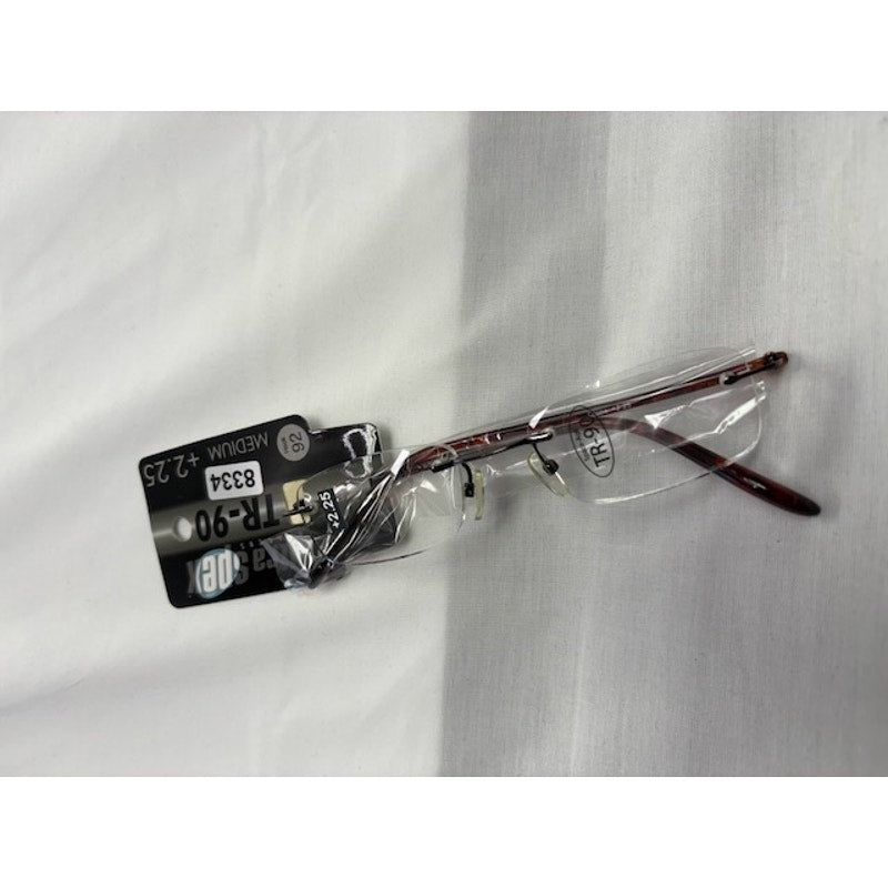Ultra Spex TR-90 Reading Glasses +2.25 Medium Lightweight Frame Red/Black