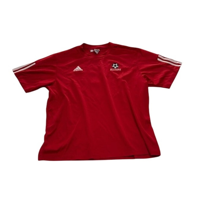 Adidas Kickers Training Jersey Shirt Short Sleeve Crew Neck Red Mens Size L