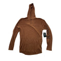 Hurley Astoria Thermal-Knit Logo Graphic Hooded Henley Shirt Brown Mens M