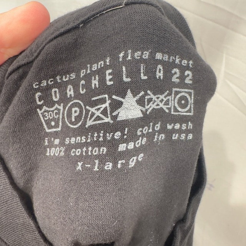 Cactus Plant Flea Market x Coachella 2022 T-Shirt Short Sleeve Black Size XL