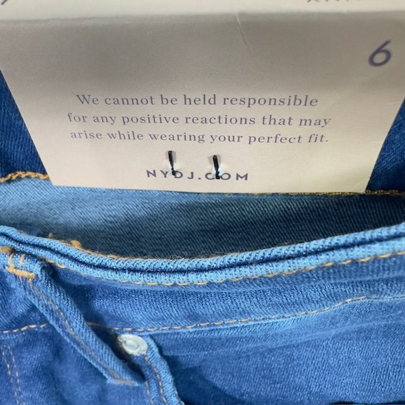 NYDJ Ami Ankle Tape-Trim Skinny Jeans Mid Rise Zip Fly Ladera Blue Womens 6
