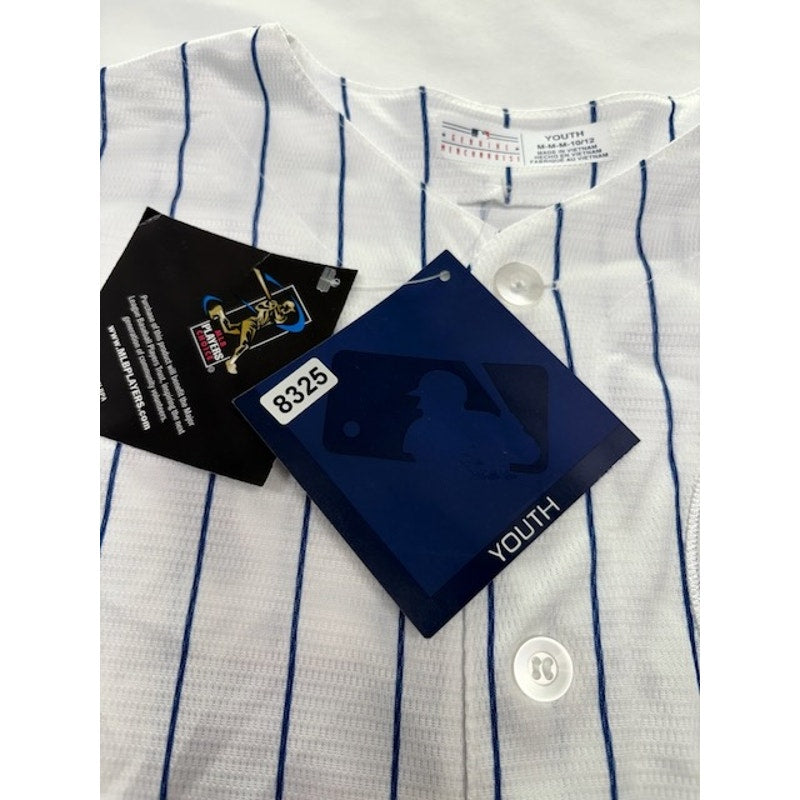MLB Chicago Cubs Pinstripe Baseball Jersey Bryant #17 White Youth Mens Sz M