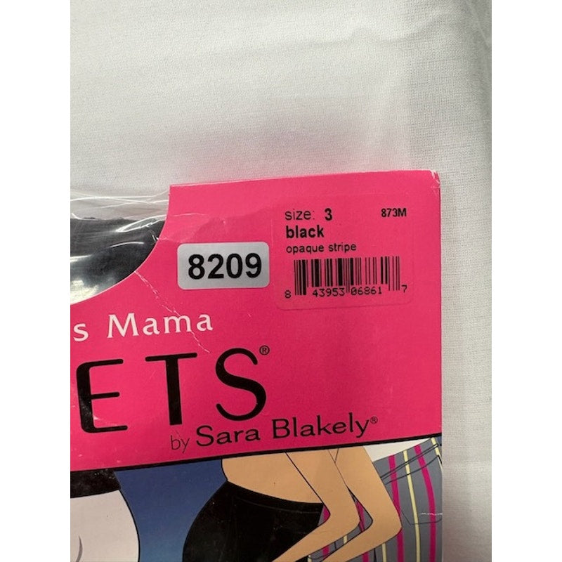Assets by Sara Blakely Maternity Tights Textured Mama Opaque Stripe Black 3