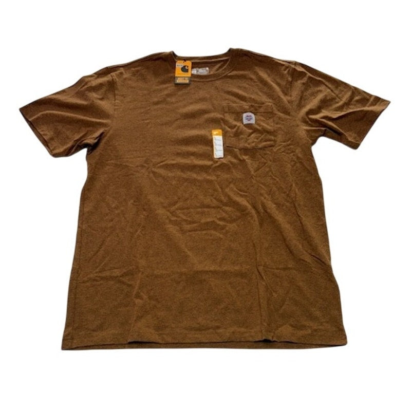 Carhartt Workwear T-Shirt Loose Fit Short Sleeve Brown Mens Size L Tall