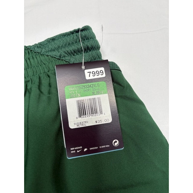 Nike Dri-FIT Athletic Activewear Shorts Elastic Waist Green/White Mens Sz XL