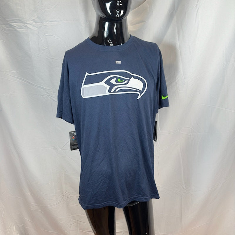 Nike NFL Seattle Seahawks Graphic T-Shirt Crewneck Short Sleeve Navy Mens XL