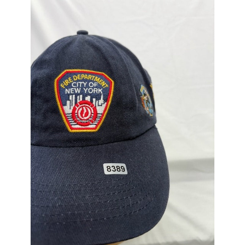 FDNY Fire Department City of New York Strapback Hat Embroidered Cap Navy OSFA