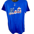 Majestic MLB New York Mets Tee Shirt Crew Neck Short Sleeve Blue Mens Size L