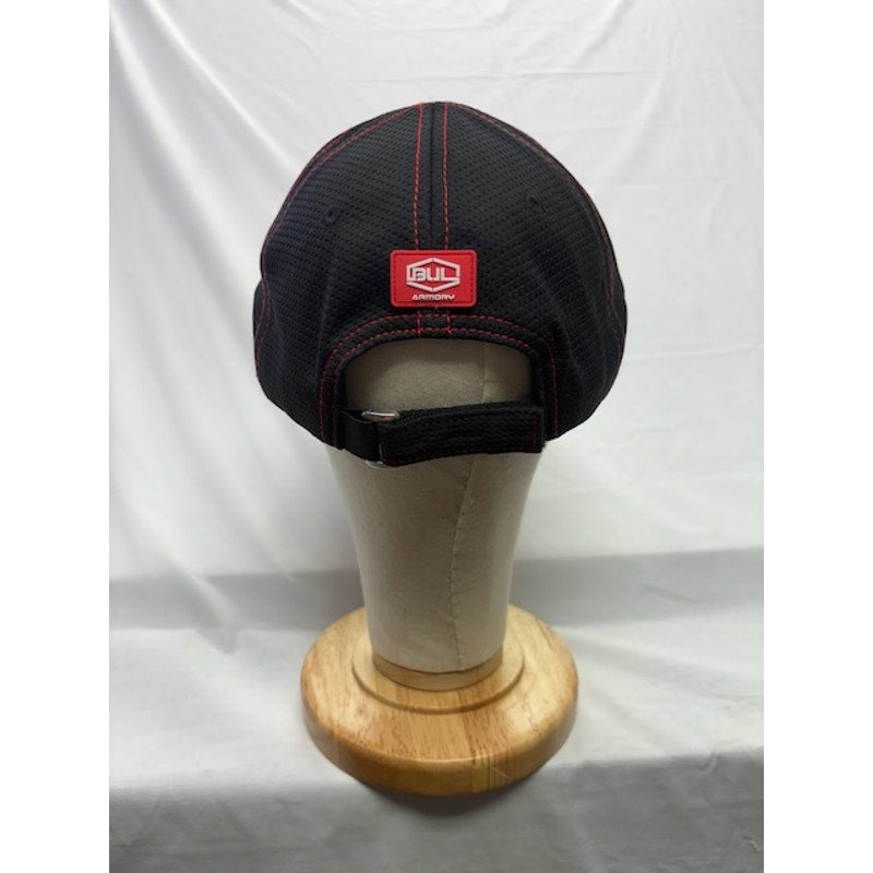 Bull Armory Adjustable Hat Performance Mesh Tactical Cap Black Red Adult OS