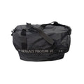 Versace Profumi Faux Leather Duffle Backpack Weekender Travel Bag Black