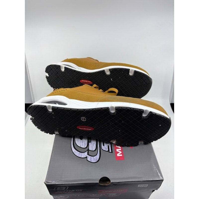 Skechers Uno SR Kolen Comp Toe Shoes Slip-Resistant Lace-Up Wheat Mens Size 12