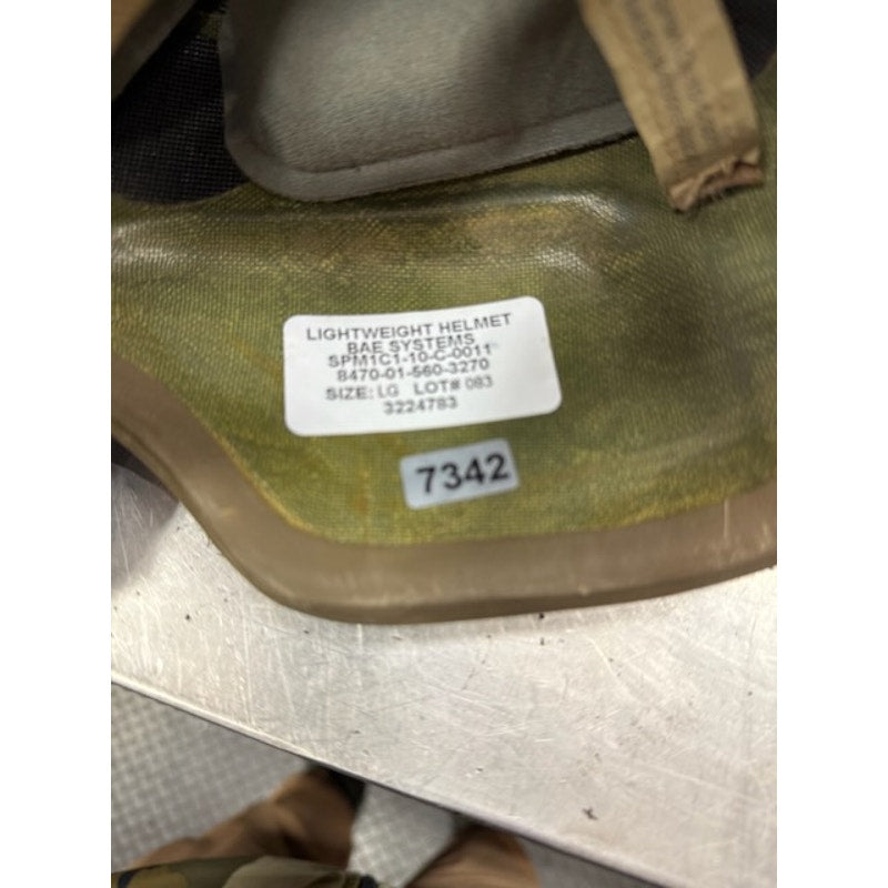 BAE Systems Military Lightweight Ballistic Helmet SPM1C1-10-C-0011 Green Size L