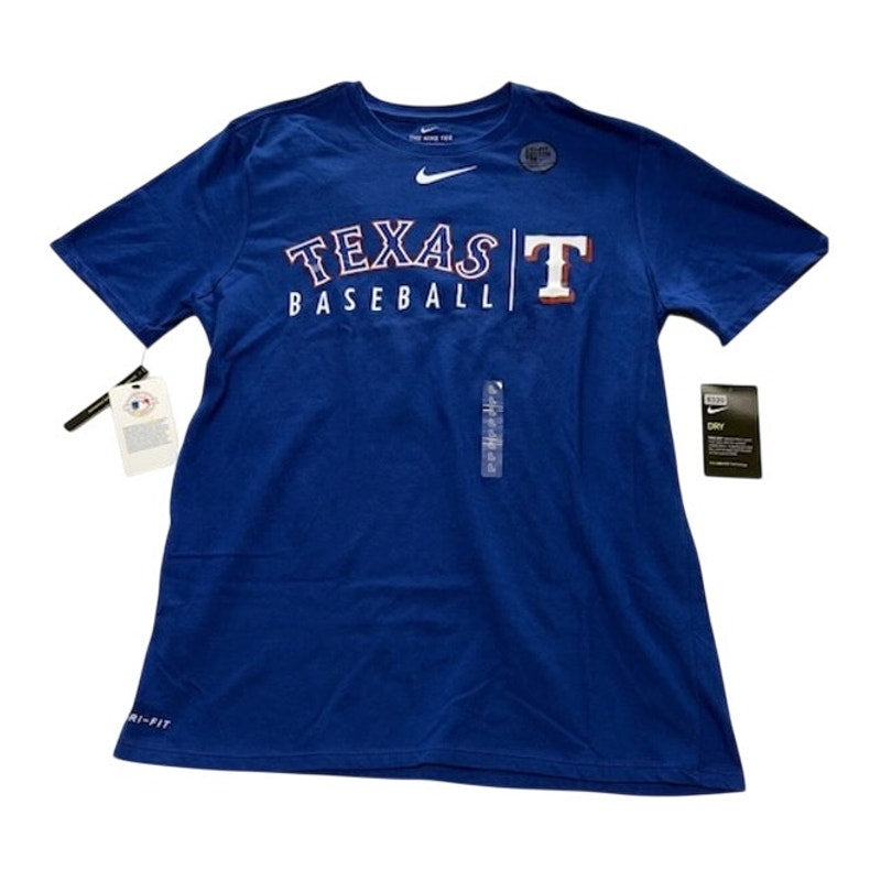 Nike Dri-Fit Texas Rangers Royal MLB Practice T-Shirt Rush Blue Mens Size L