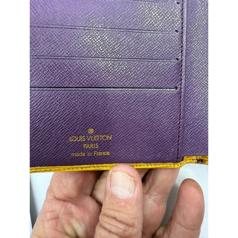 Louis Vuitton Epi Leather Porte Billets Compact Bifold Wallet Yellow Womens