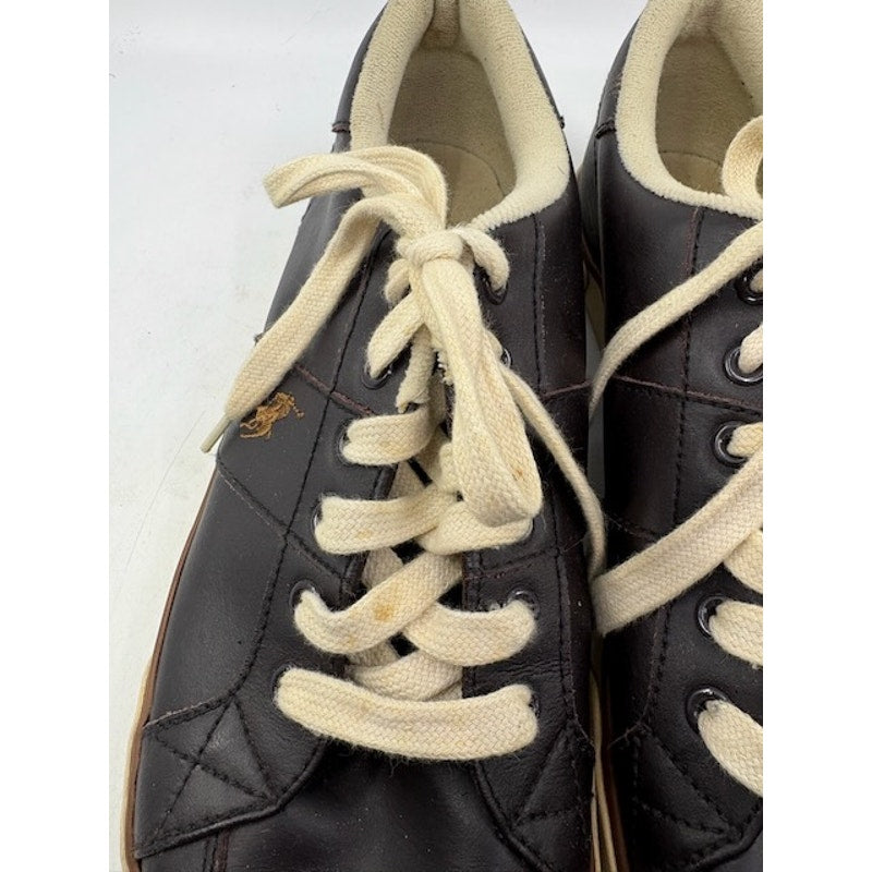 Polo Ralph Lauren Leather Sneakers Lace-Up Low Top Shoes Brown Mens Size 9