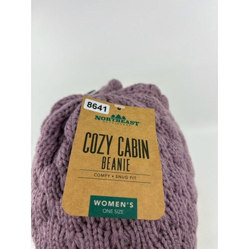 Northeast Outfitters Neo Cozy Cabin Popcorn Beanie Knit Hat Womens Purple OS