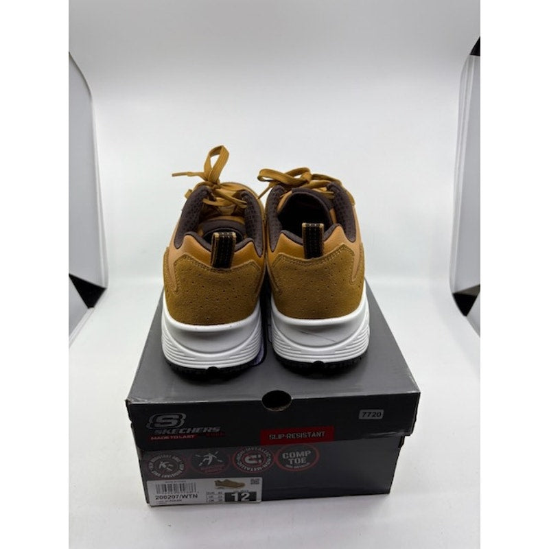 Skechers Uno SR Kolen Comp Toe Shoes Slip-Resistant Lace-Up Wheat Mens Size 12
