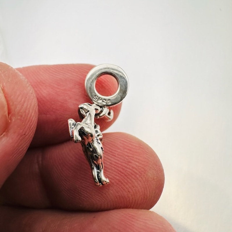 Christmas Reindeer Dangle Charm Pendant 925 Sterling Silver