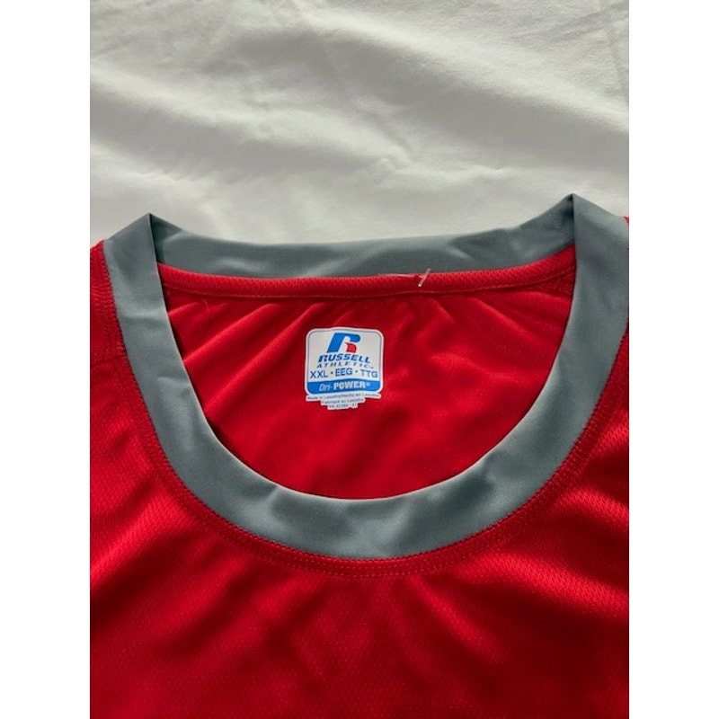 Russell Athletic Dri-Power Tee Short Sleeve Crewneck Red/Gray Mens Size XXL