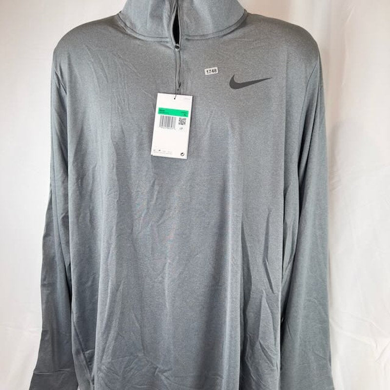 Nike Pro Dri-FIT 1/4-Zip Hyper Dry Training Sweatshirt Pullover Gray Mens Size XL