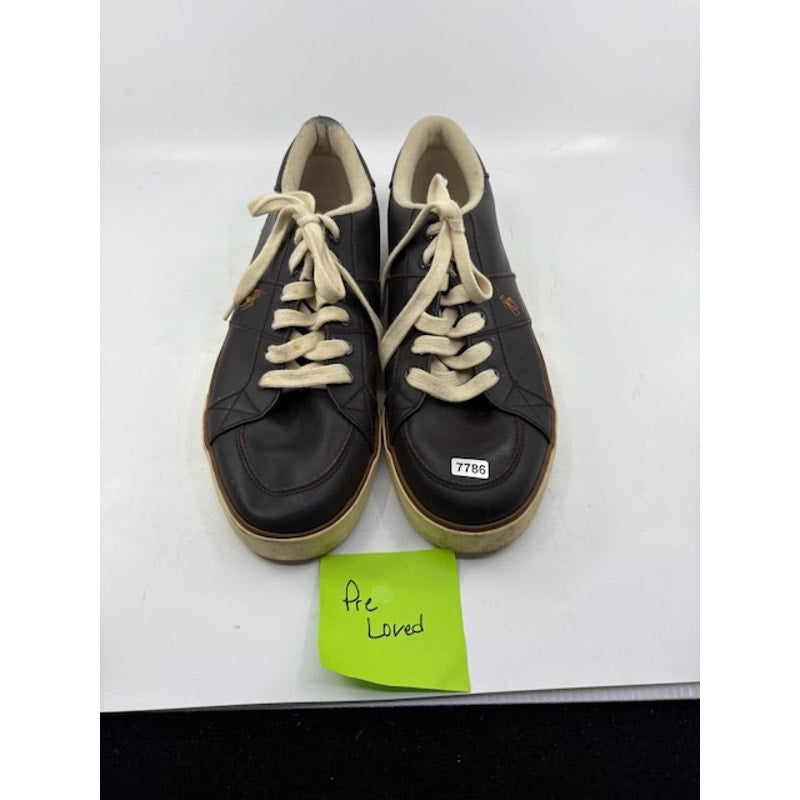 Polo Ralph Lauren Leather Sneakers Lace-Up Low Top Shoes Brown Mens Size 9