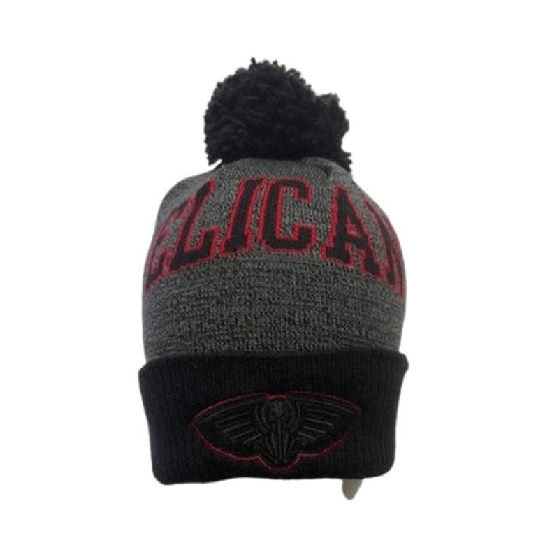 Mitchell & Ness New Orleans Pelicans Beanie Pom Knit Hat NBA Gray OSFM
