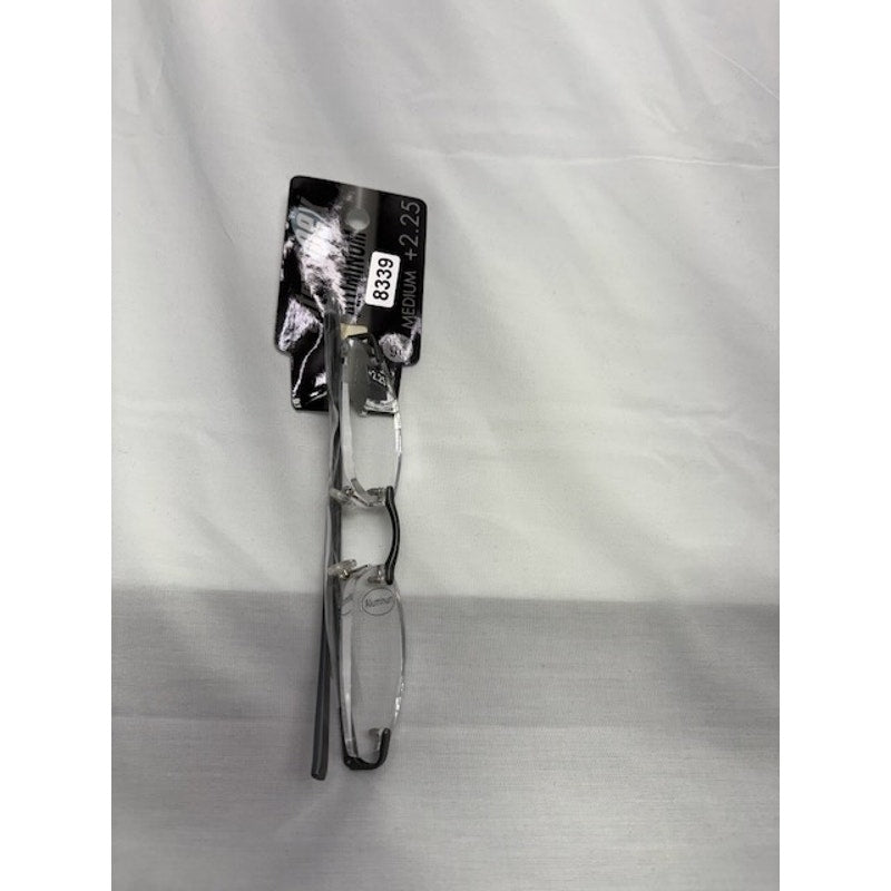 Ultra Spex Aluminum Reading Glasses +2.25 Medium Lightweight Black Frame
