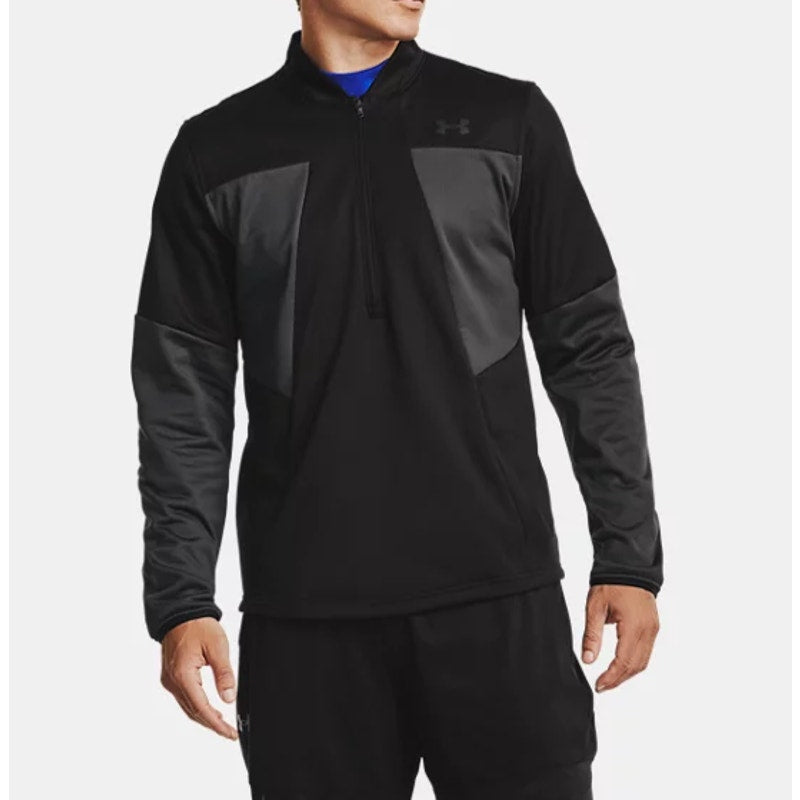 Under Armour ColdGear Fleece 1/2 Zip Sweatshirt Loose Fit Black Mens Medium
