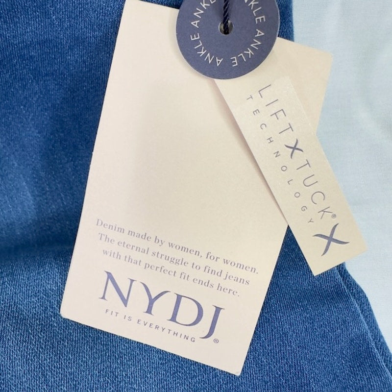 NYDJ Ami Ankle Tape-Trim Skinny Jeans Mid Rise Zip Fly Ladera Blue Womens 6