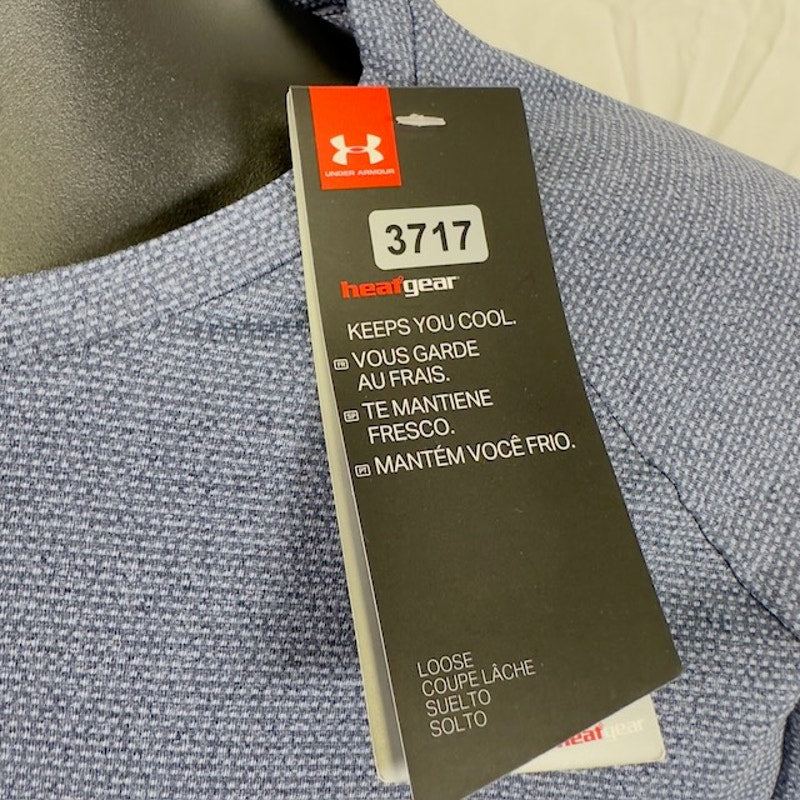 Under Armour Tech Tee Shirt Short Sleeves Quick Dry Loose Fit Gray/Blue Mens Size L