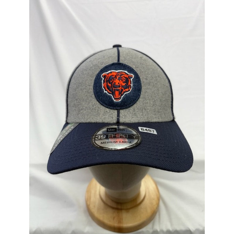 New Era 39THIRTY Chicago Bears 100th NFL Flex Hat Ligh Gray Mens Size M-L