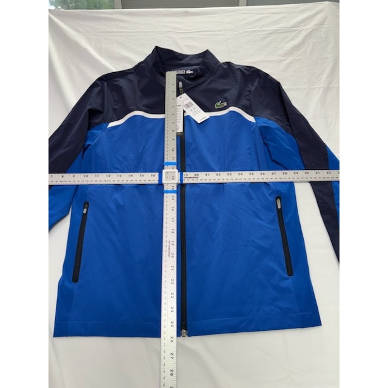 Lacoste Color-Blocked Golf Swing Top Jacket Full-Zip Blue Mens Size 50 - M