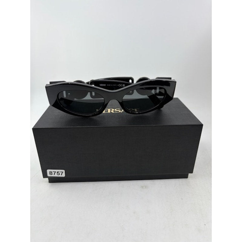 Versace Sunglasses Medusa Head Logo Gold Tone Black Frame Eyewear Womens OS