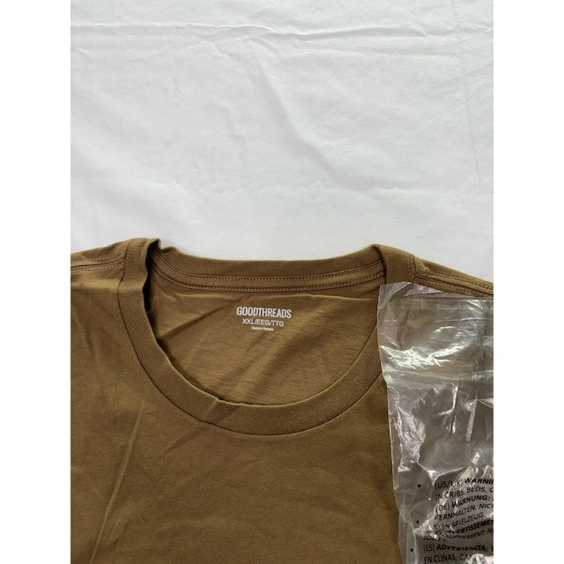 Goodthreads Short Sleeve T-Shirt Crew Neck Pullover Brown Mens Size XXL