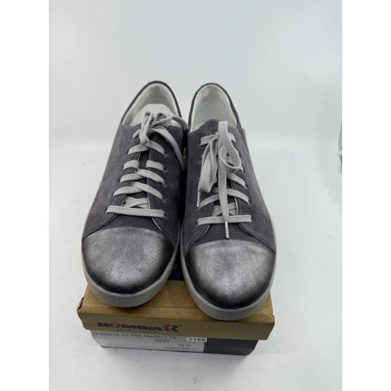 Romika Madera 16 Sneakers Leather Suede Lace-Up Shoes Asphalt Womens Size 37