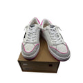 Vintage Havana Perforated Leather Sneakers Lace-Up Shoes White Pink Womens Sz 8