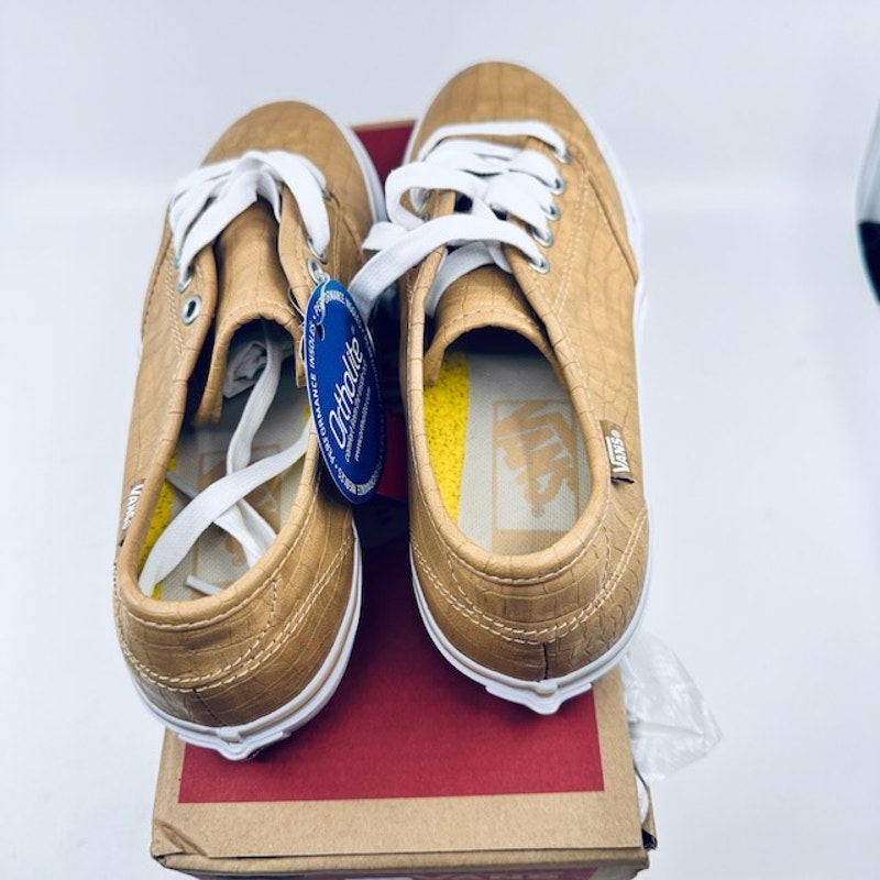 Vans Camden Deluxe Skate Shoes Comfort Lace Up Croc Camel Womens Size 7.5